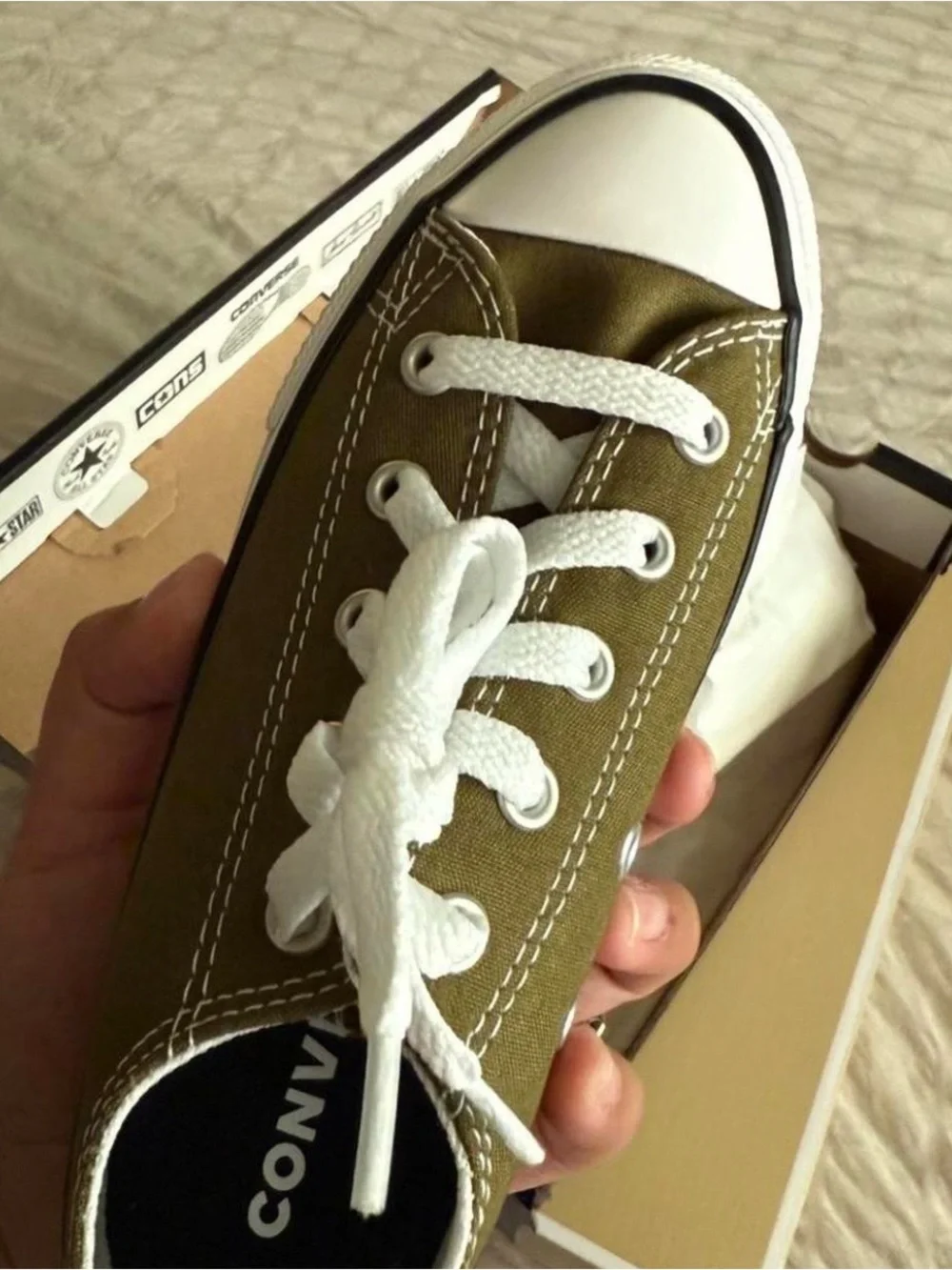 Converse All Star Low Top Olive Green Canvas Sneakers